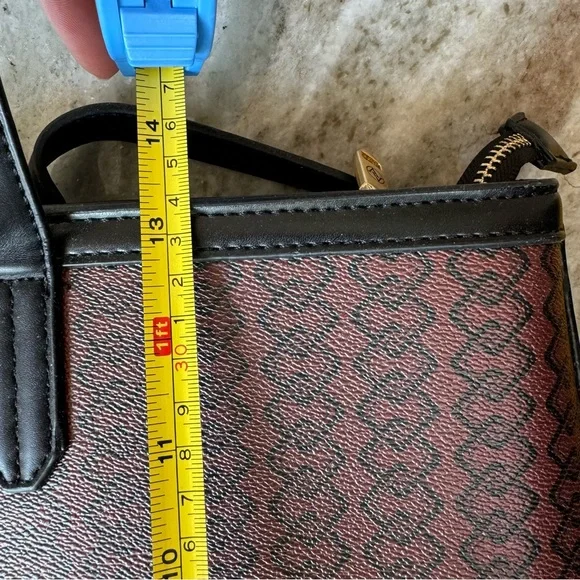 NWT!! Adrienne Vittadini Workbook Tote,Rich brown dark green/black/khaki stripe - Picture 12 of 16